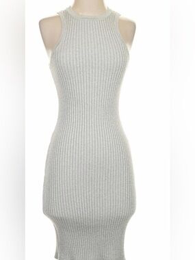 Noli Ribbed Halter Bodycon Dress in Light Gray